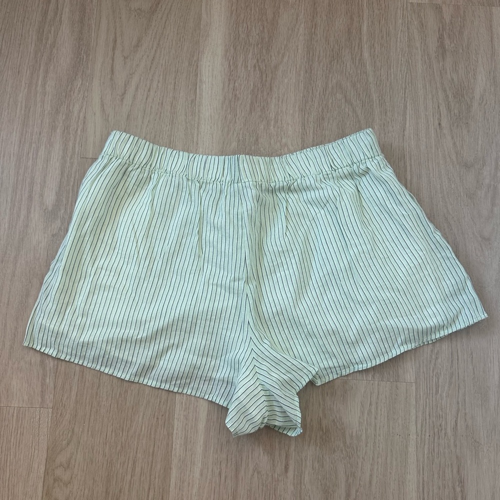 Zara Pastel Green Striped Shorts